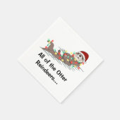 Serviette En Papier Mignons lumières de Noël amusantes Otter Reindees (Coin)