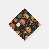 Serviette En Papier Mignons monstres d'Halloween et Motif Citrouille (Coin)