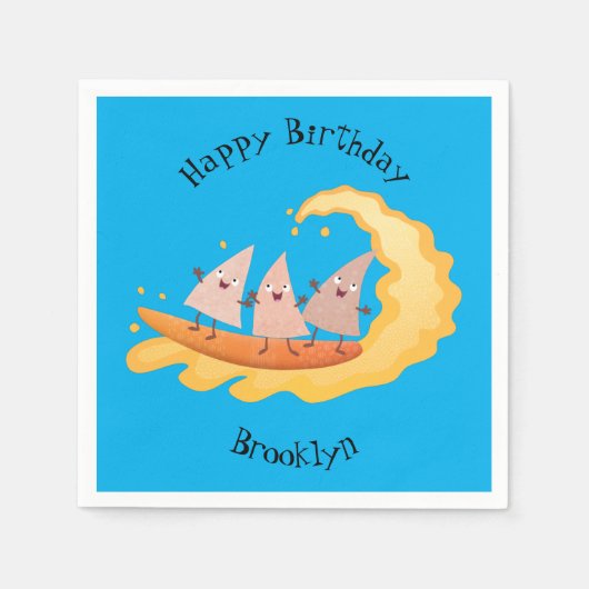 Serviette En Papier Mignons nachos chips de maïs surf (Devant)