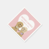 Serviette En Papier Mignons noix de dessin sur l'autre Mariage rose (Coin)