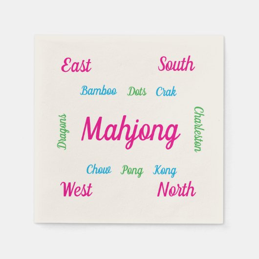 Serviette En Papier Mignons serviettes de mahjong (Devant)