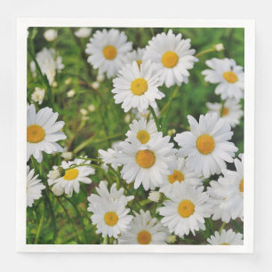 Serviette En Papier Mikitiez mini marguerite blanche fleur sauvage vin