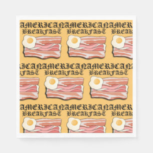 Serviette En Papier Mikitiez petit-déjeuner américain oeufs de bacon p