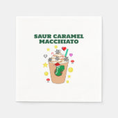 Serviette En Papier Mikitiez Trex dinosaure icedcoffee caramel xmas (Devant)