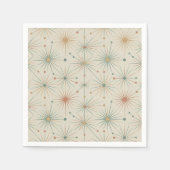 Serviette En Papier Milieu de siècle  Étoile atomique éclatée Moderne  (Devant)