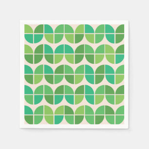 Serviette En Papier Milieu de siècle Géométrique Vert Citron Vert Ment