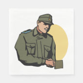 Serviette En Papier Militaire Rétro Soldat de l'Armée (Devant)