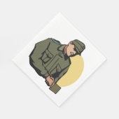 Serviette En Papier Militaire Rétro Soldat de l'Armée (Coin)