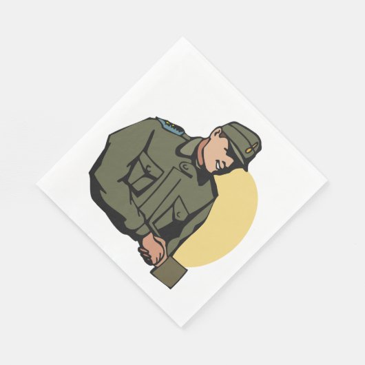 Serviette En Papier Militaire Rétro Soldat de l'Armée (Coin)