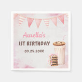 Serviette En Papier Milk et biscuits Fille Premier anniversaire Fête (Devant)