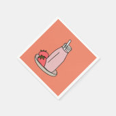 Serviette En Papier Milkshake fraise rétro rose (Coin)