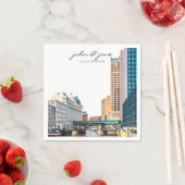 Serviette En Papier Milwaukee Skyline Cocktail Napkin personnalisé (En situation)