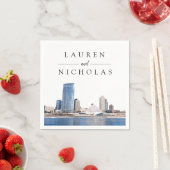 Serviette En Papier Milwaukee Skyline Mariage personnalisé serviettes (En situation)