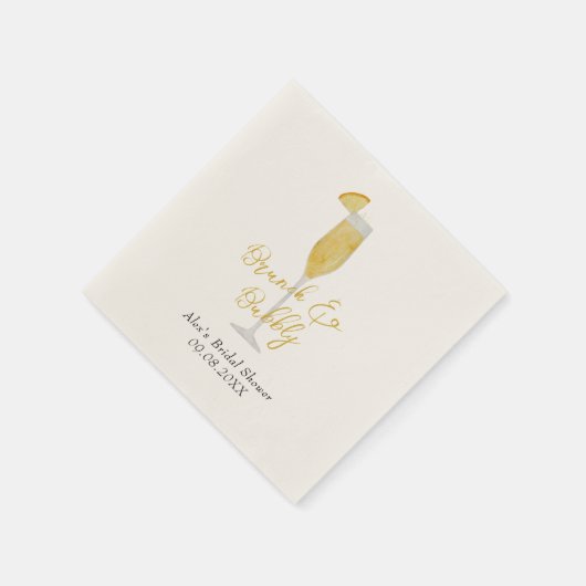 Serviette En Papier Mimosa Brunch Cocktail Fête des mariées en verre (Coin)