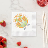 Serviette En Papier Mimosa Champagne Orange (En situation)