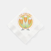 Serviette En Papier Mimosa Champagne Orange (Coin)