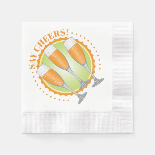 Serviette En Papier Mimosa Champagne Orange (Devant)