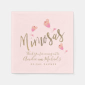 Serviette En Papier Mimosa Fête des mariées rose Merci Confetti (Devant)