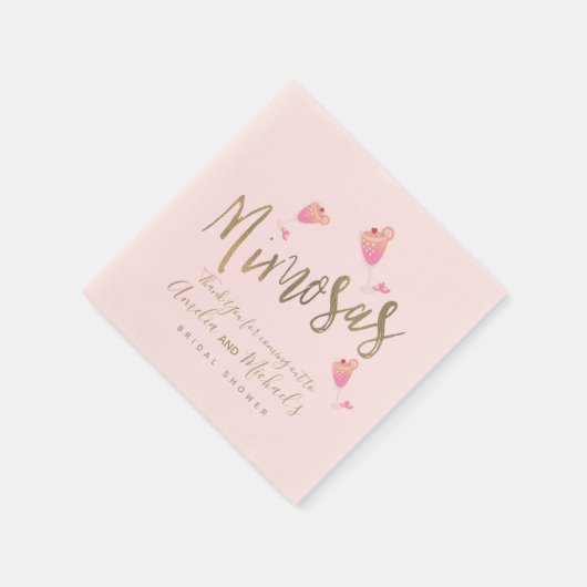 Serviette En Papier Mimosa Fête des mariées rose Merci Confetti (Coin)