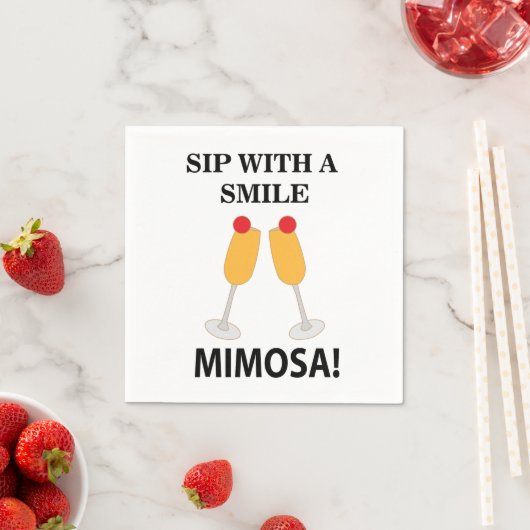 Serviette En Papier Mimosa Sip Avec Le Sourire Parti Mimosa (En situation)