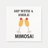Serviette En Papier Mimosa Sip Avec Le Sourire Parti Mimosa (Devant)