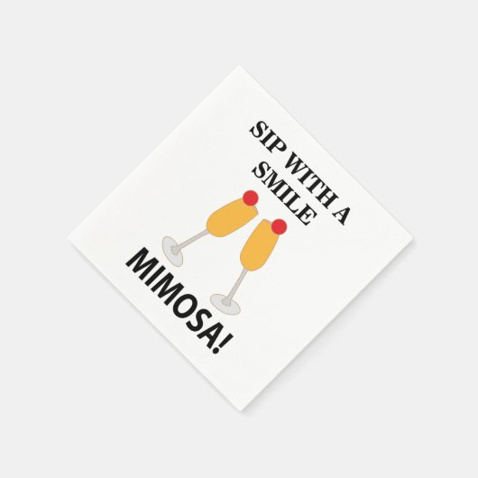 Serviette En Papier Mimosa Sip Avec Le Sourire Parti Mimosa (Coin)
