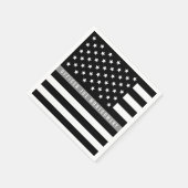 Serviette En Papier Mince Gray Line American Flag Retraite Party (Coin)
