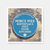 Serviette En Papier Mince Pies Lieu de naissance - Plaque Bleue (Devant)