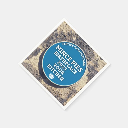 Serviette En Papier Mince Pies Lieu de naissance - Plaque Bleue (Coin)
