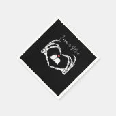 Serviette En Papier Mine, Valentines Classic - Squelette Mains Entendr (Coin)