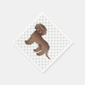Serviette En Papier Mini Brown Goldendoodle mignon Cartoon Chien & Pât (Coin)