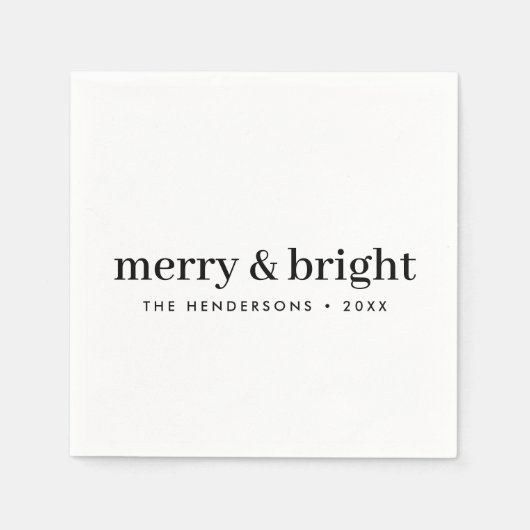 Serviette En Papier Mini-Christmas | Merry and Bright Simple White (Devant)