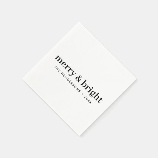 Serviette En Papier Mini-Christmas | Merry and Bright Simple White (Coin)