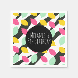 Serviette En Papier Mini Citron Rose Clair Lime Anniversaire Tout