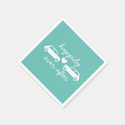 Serviette En Papier Mini Cooper Coeurs - Turquoise - Heureusement Jama (Coin)