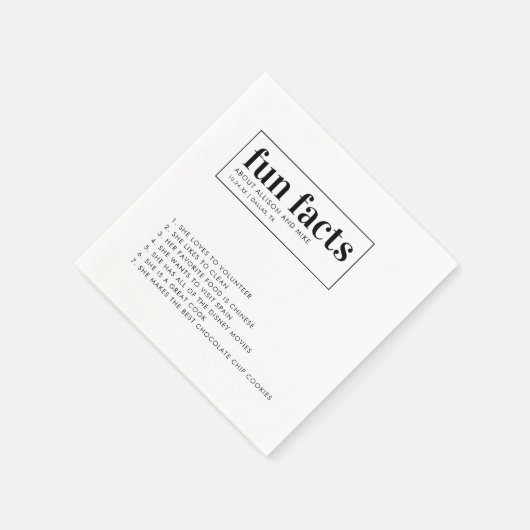 Serviette En Papier Mini faits amusants Mariage serviettes (Coin)