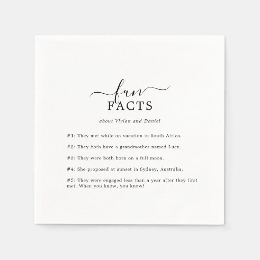 Serviette En Papier Mini faits amusants Mariage serviettes (Devant)