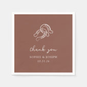 Serviette En Papier Mini-fer à cheval | Mariage Brown rustique (Devant)