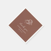Serviette En Papier Mini-fer à cheval | Mariage Brown rustique (Coin)