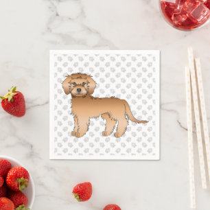 Serviette En Papier Mini Goldendoodle abricot Chien de dessin animé mi