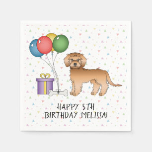 Serviette En Papier Mini Goldendoodle Apricot Cartoon Chien - Annivers