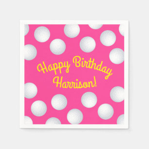 Serviette En Papier Mini Golf Anniversaire Pink
