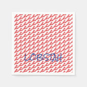 Serviette En Papier Mini Homards rouges Blancs Maine Bleu LOBSTAH loca (Devant)