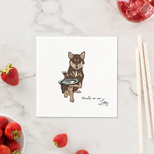 Serviette En Papier Mini Husky Mariage (En situation)