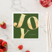 Serviette En Papier Mini Joyeux Noël Faux Gold Foil Joy Holiday (En situation)