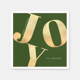 Serviette En Papier Mini Joyeux Noël Faux Gold Foil Joy Holiday