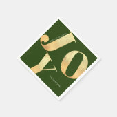 Serviette En Papier Mini Joyeux Noël Faux Gold Foil Joy Holiday (Coin)