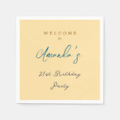 Serviette En Papier Mini moderne mignonne fête d'anniversaire beige (Devant)