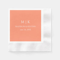 Mini-Monogramme Mariage Coral Peach Cocktail