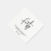 Serviette En Papier Mini Noir et Blanc Quarante Anniversaire (Coin)